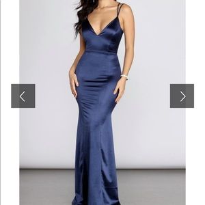 COPY - Navy blue satin dress